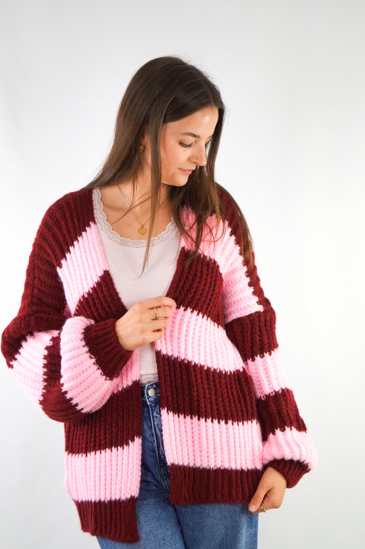 CHERRY PINK knit Cardigan