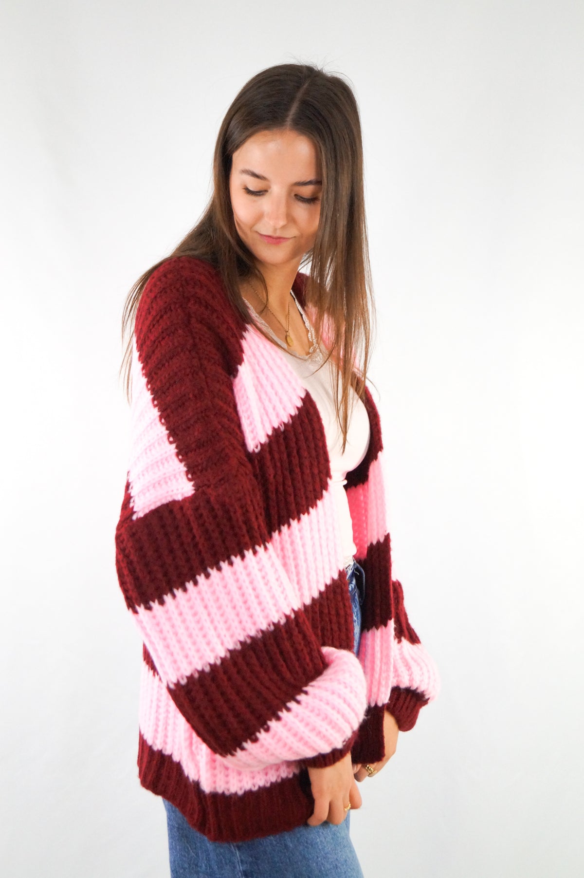 CHERRY PINK knit Cardigan